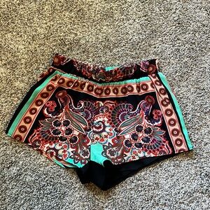 Blue Rain | Lined Shorts with Pockets | Navy Blue with Multicolors